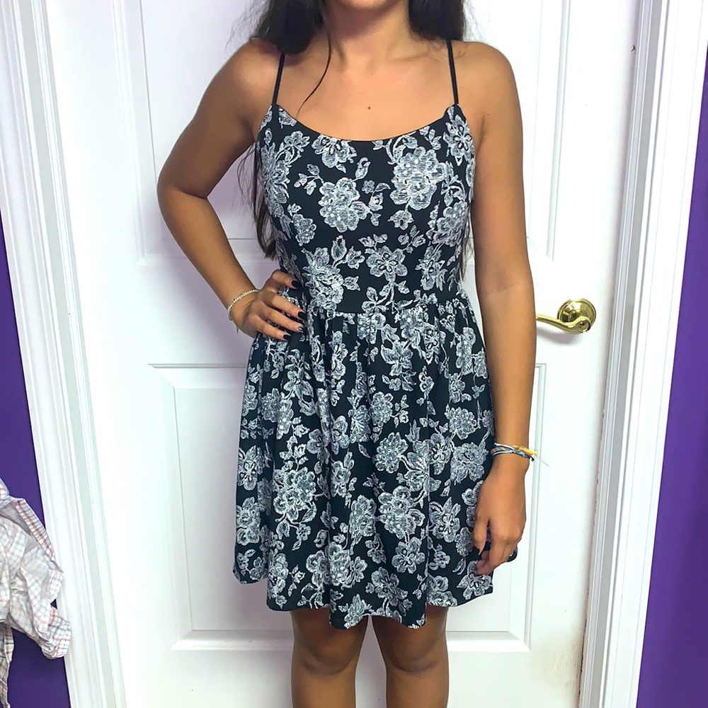 Black floral dress